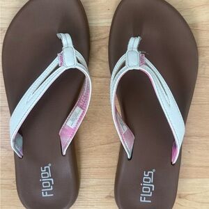 Flojos Brown and White Sandals Beach-Ready Comfort